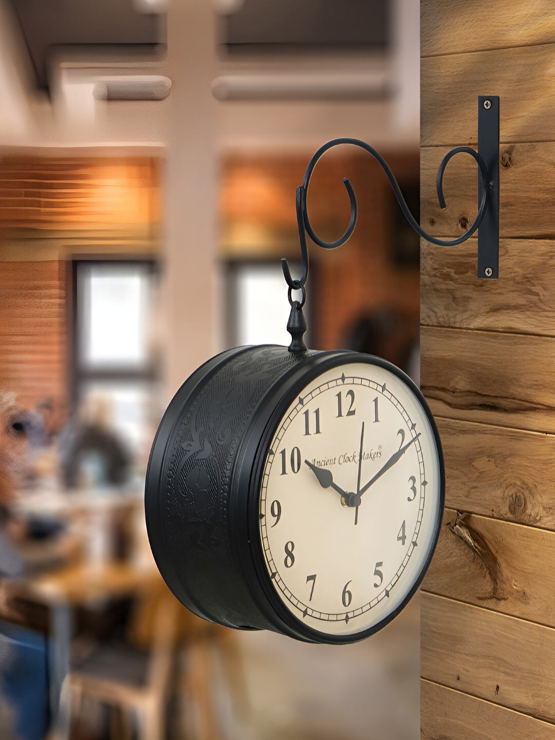 

Craft Smith Black & Cream-Coloured Embellished Traditional Wall Clock