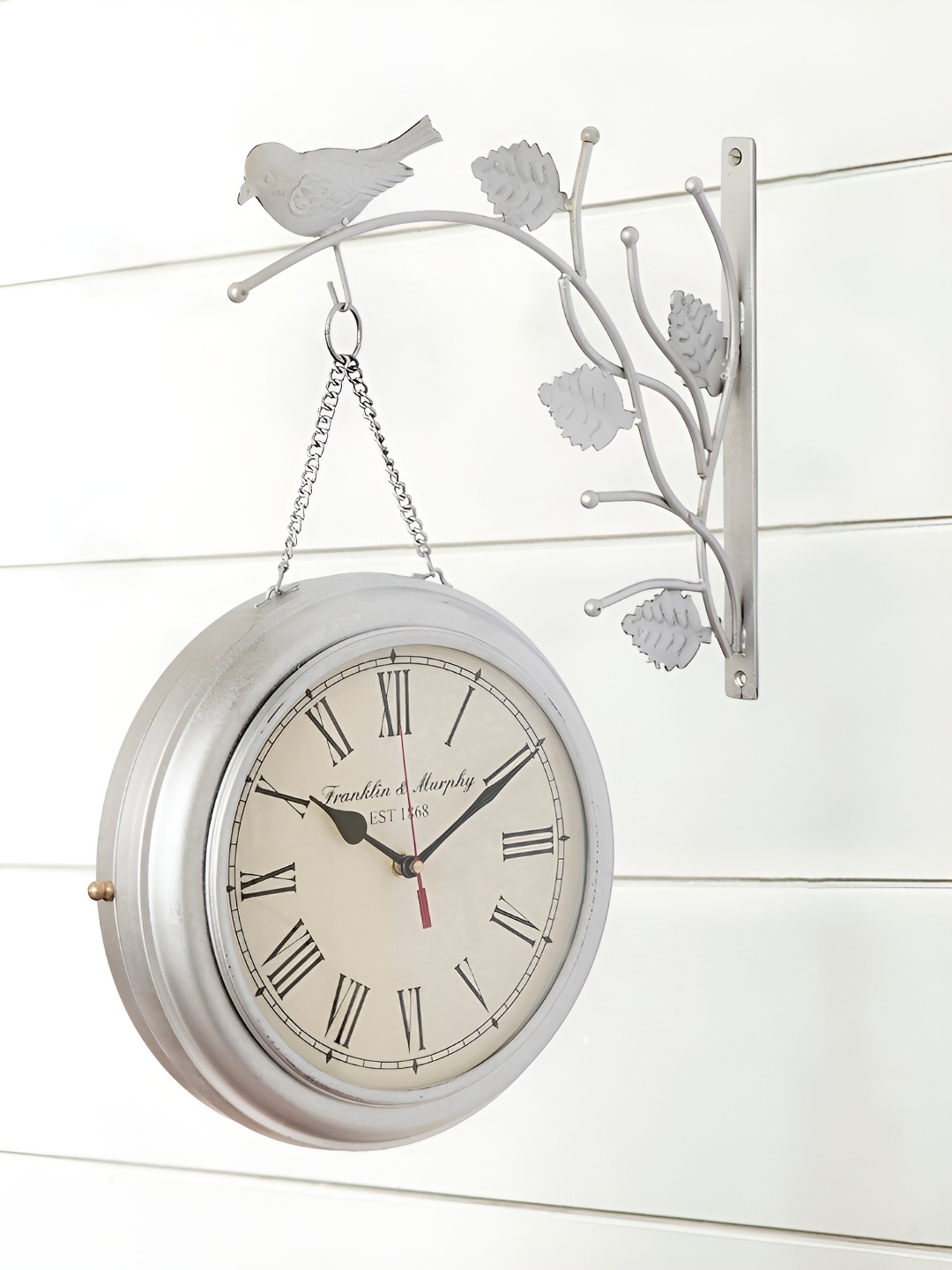 

Craft Smith Silver-Toned Traditional Wall Clock