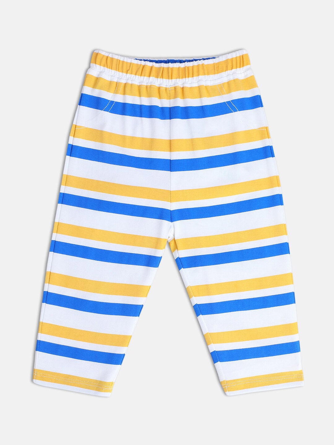 

MINI KLUB Boys Cotton Striped Relaxed Trouser, White