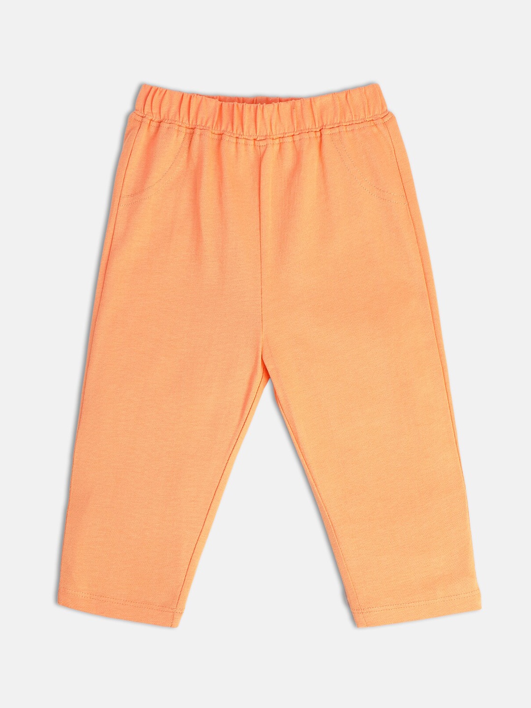 

MINI KLUB Boys Mid-Rise Pure Cotton Relaxed Trousers, Orange