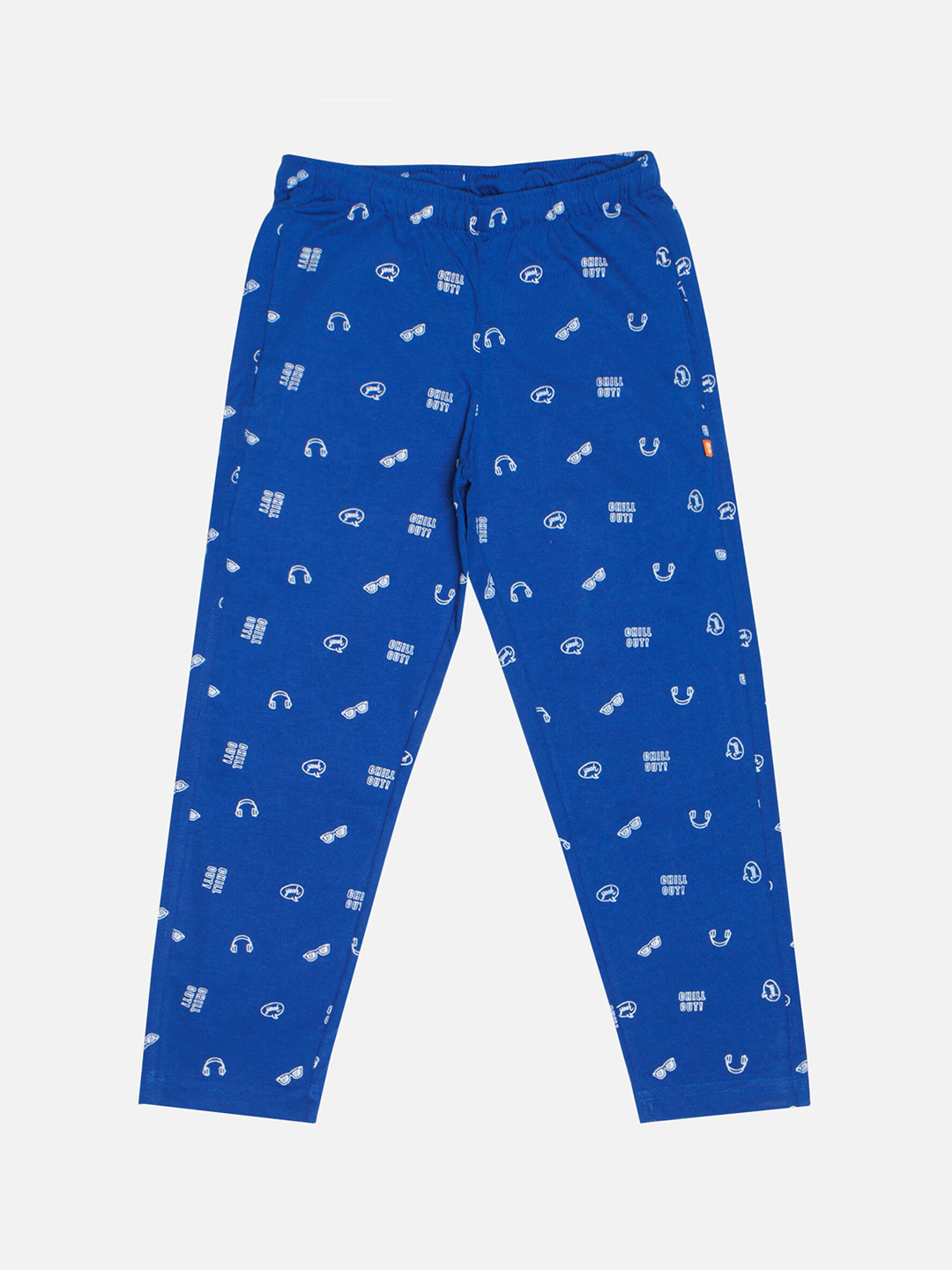 

Bodycare Boys Conversational Printed Cotton Mid-Rise Track Pants, Blue