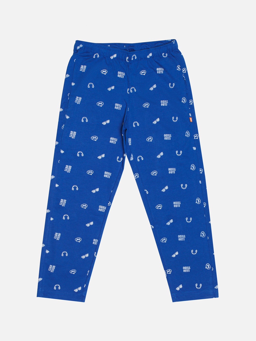 

Bodycare Boys Conversational Printed Cotton Mid-Rise Track Pants, Blue