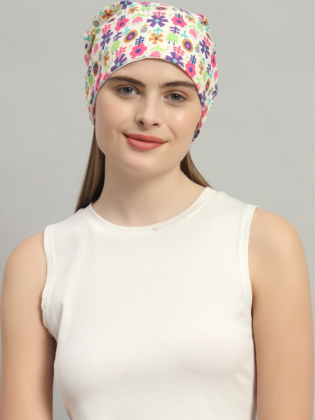 

Beau Design Women Printed Scarf, White