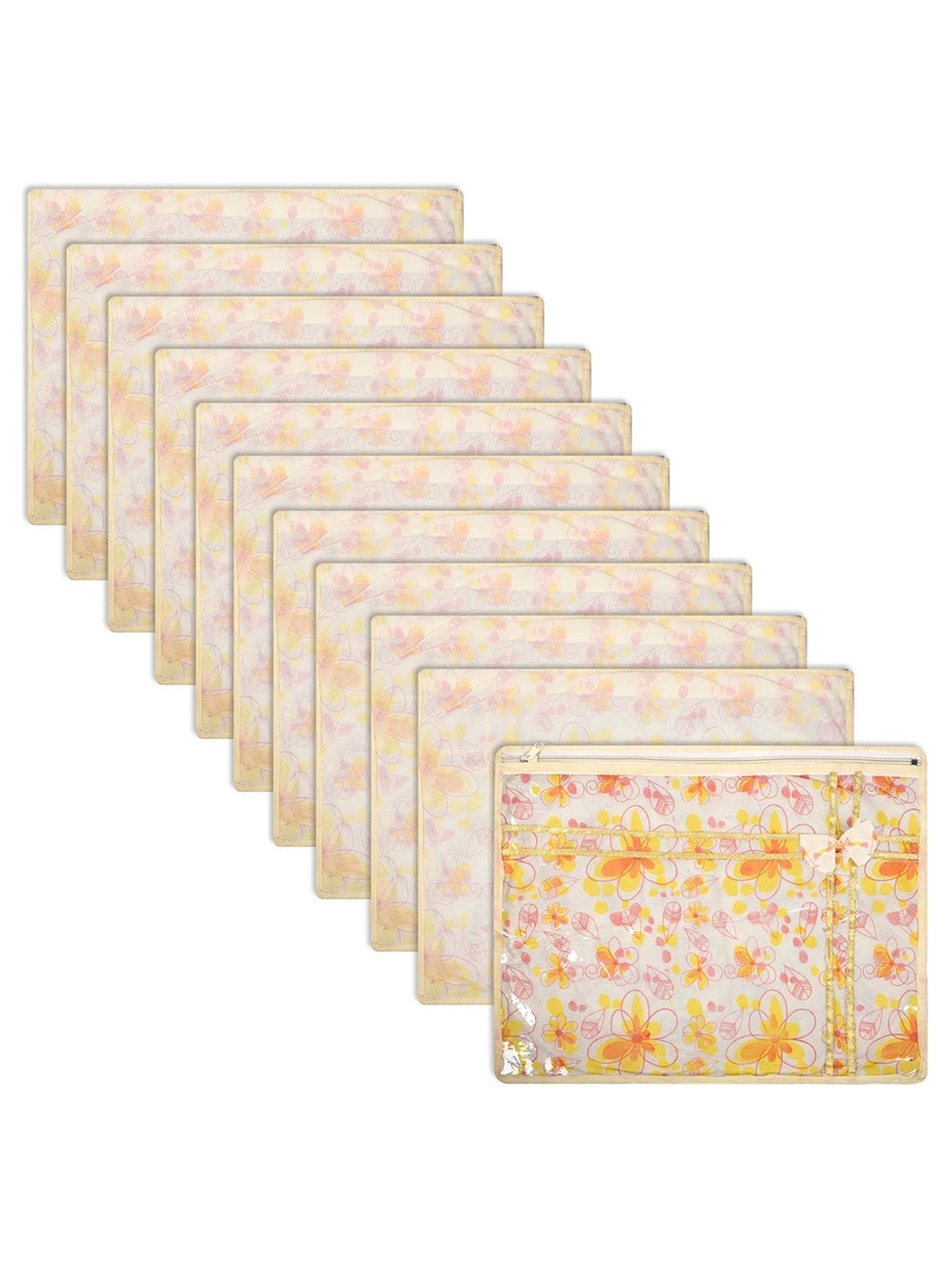 

Kuber Industries Cream Set of 12 Reusable Drawer Organisers