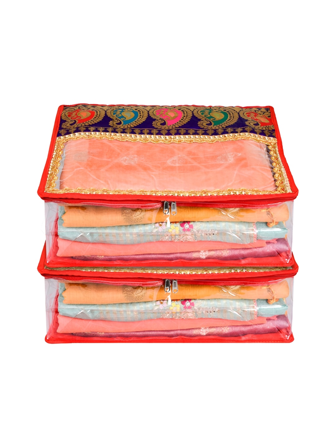 

Kuber Industries Red Set of 2 Reusable Drawer Organiser Organisers