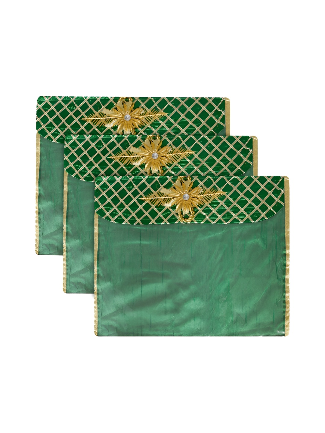 

Kuber Industries Green Set of 3 Reusable Drawer Organiser Organisers