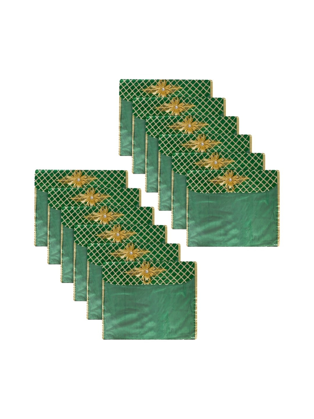 

Kuber Industries Green Set of 12 Reusable Saree Cover