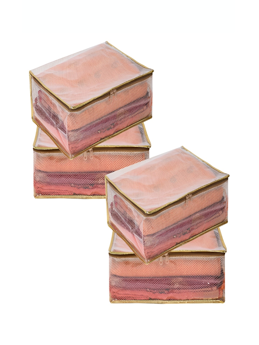 

Kuber Industries Gold-Toned Set of 4 Reusable Drawer Organiser Organisers