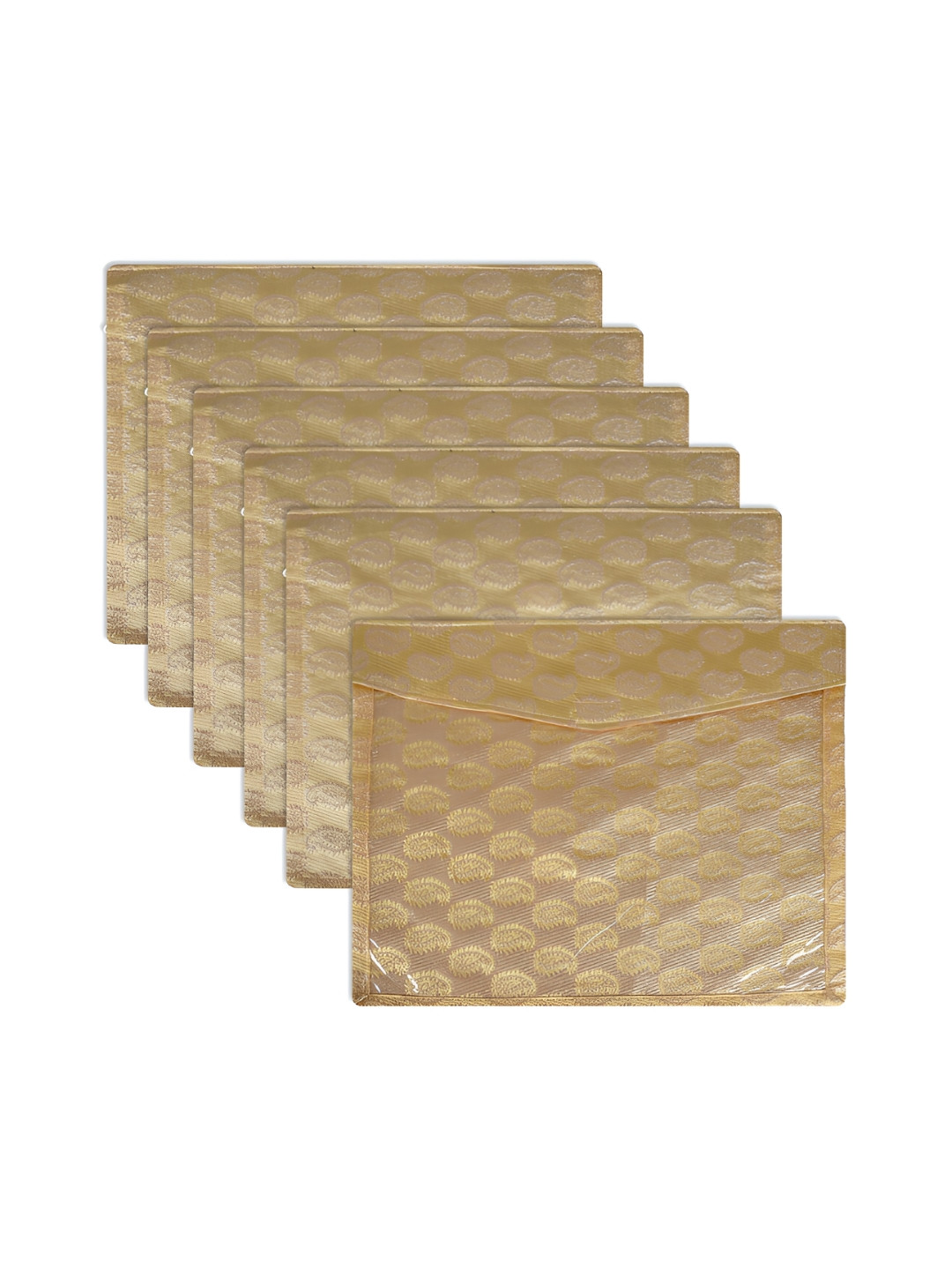 

Kuber Industries Gold-Toned Set of 6 Reusable Drawer Organiser Organisers