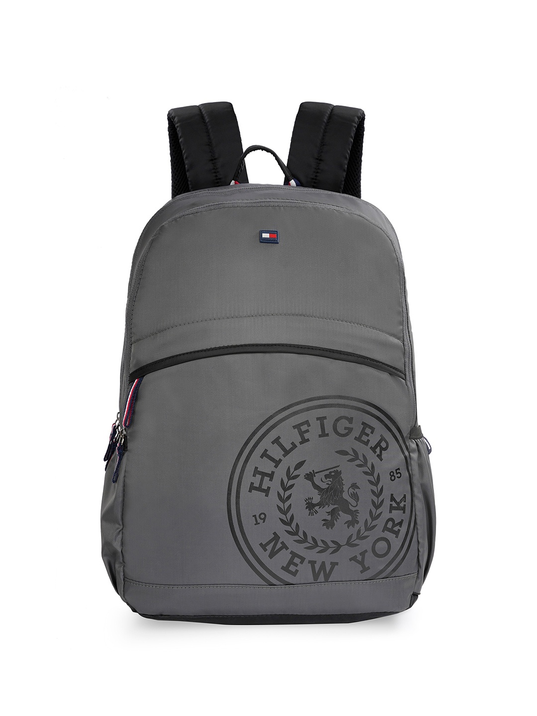 

Tommy Hilfiger Kids Brand Logo Printed Backpack With Rain Cover, Grey