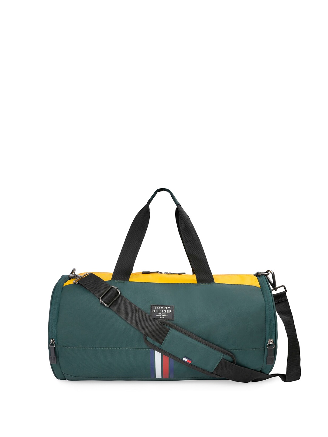 

Tommy Hilfiger Colourblocked Medium Sports or Gym Duffel Bag, Green