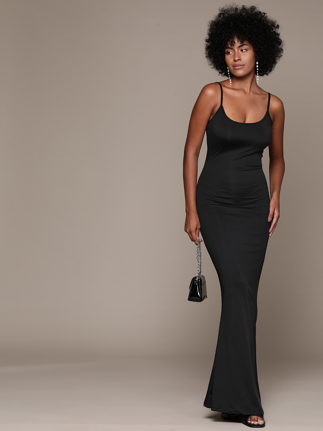 

bebe Future Glam Bodycon Maxi Dress, Black