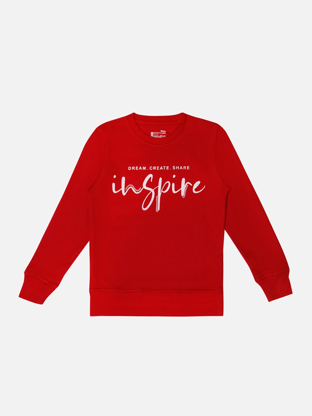 

Bodycare Kids Girls Typography Printed Cotton Sweatshirt, Red