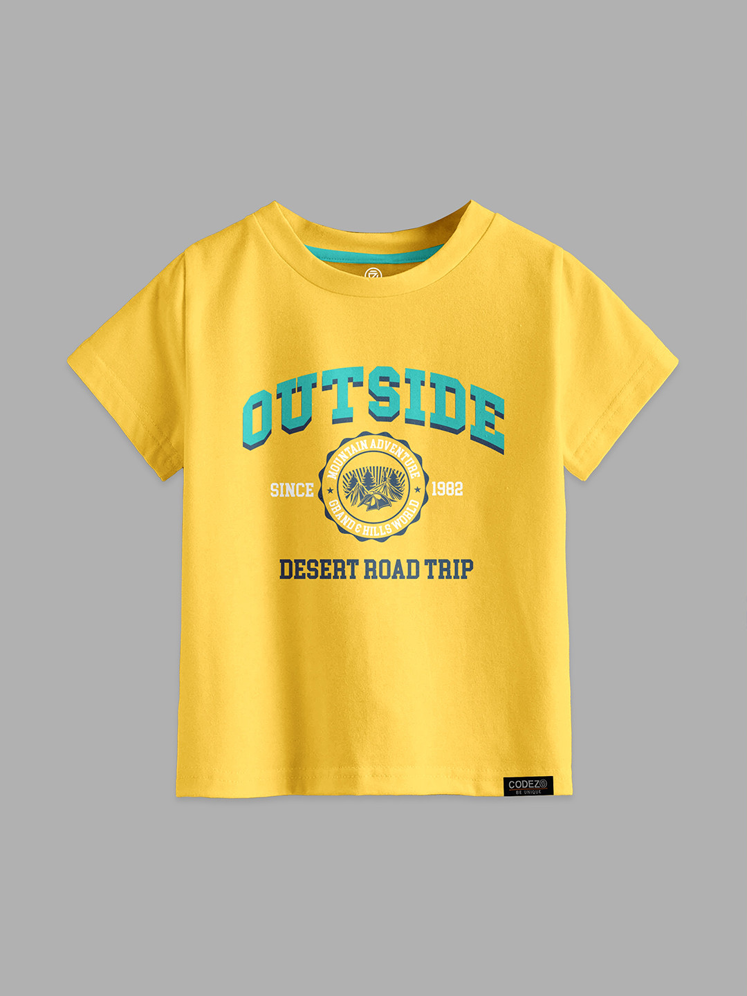 

CODEZ Boys Printed Applique T-shirt, Yellow
