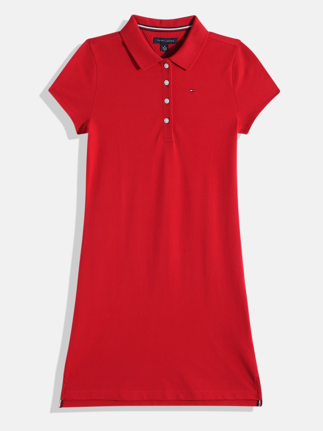 

Tommy Hilfiger Polo Collar Shirt Style Dress, Red