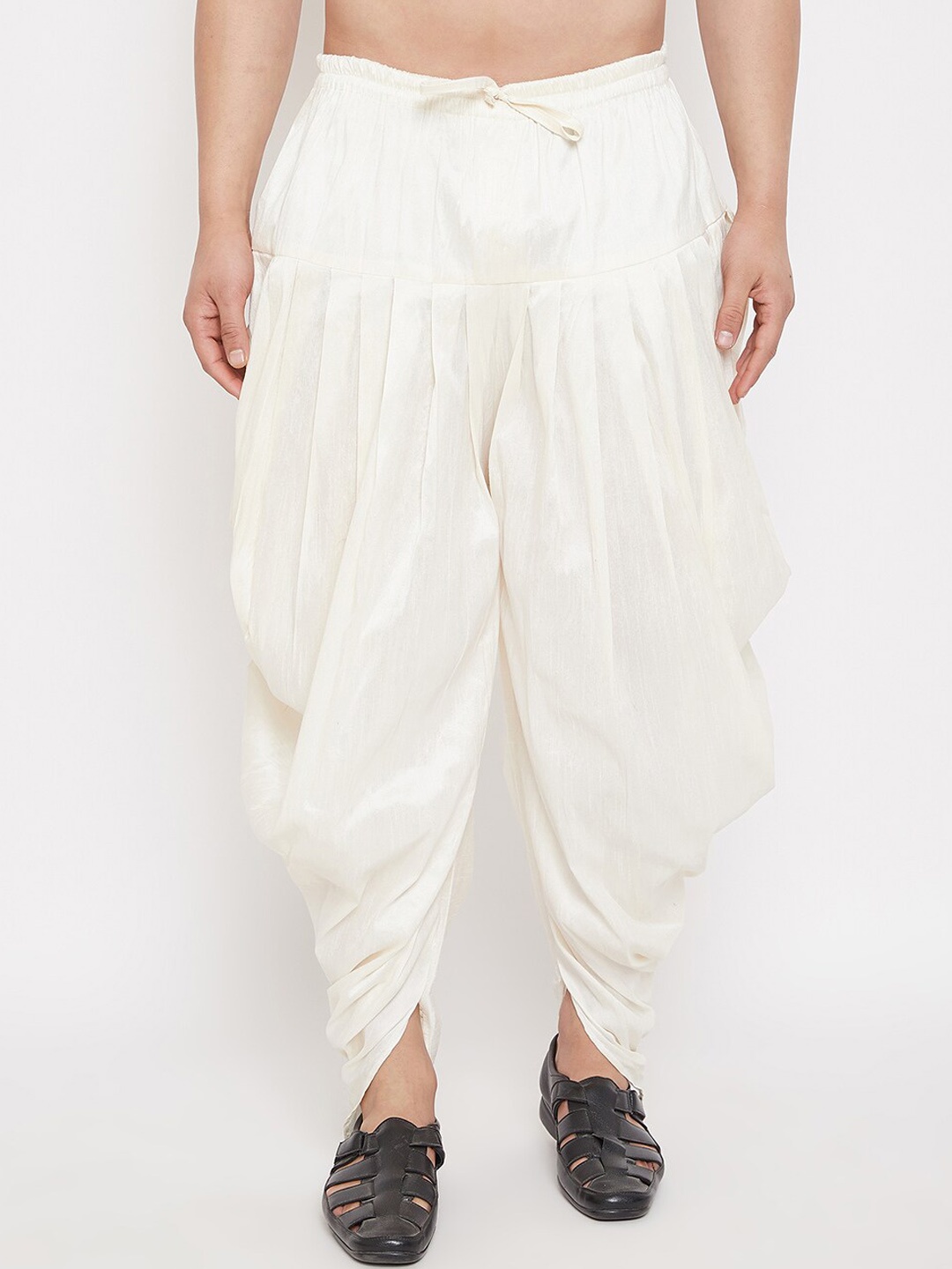 

VASTRAMAY Men Cowl Dhoti Pant, Cream