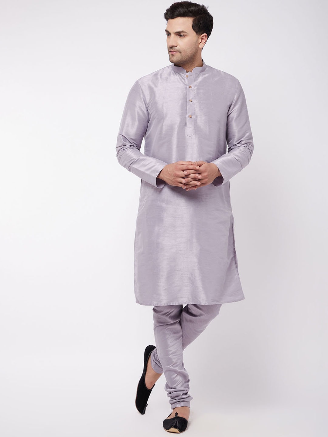 

VASTRAMAY Men Regular Kurta with Churidar, Lavender