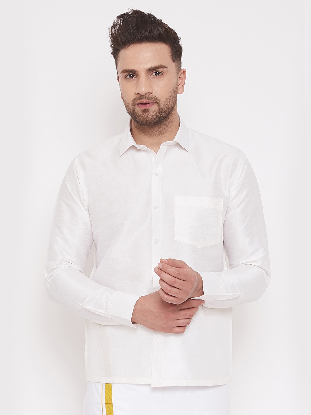 

VASTRAMAY Men Premium Opaque Casual Shirt, White