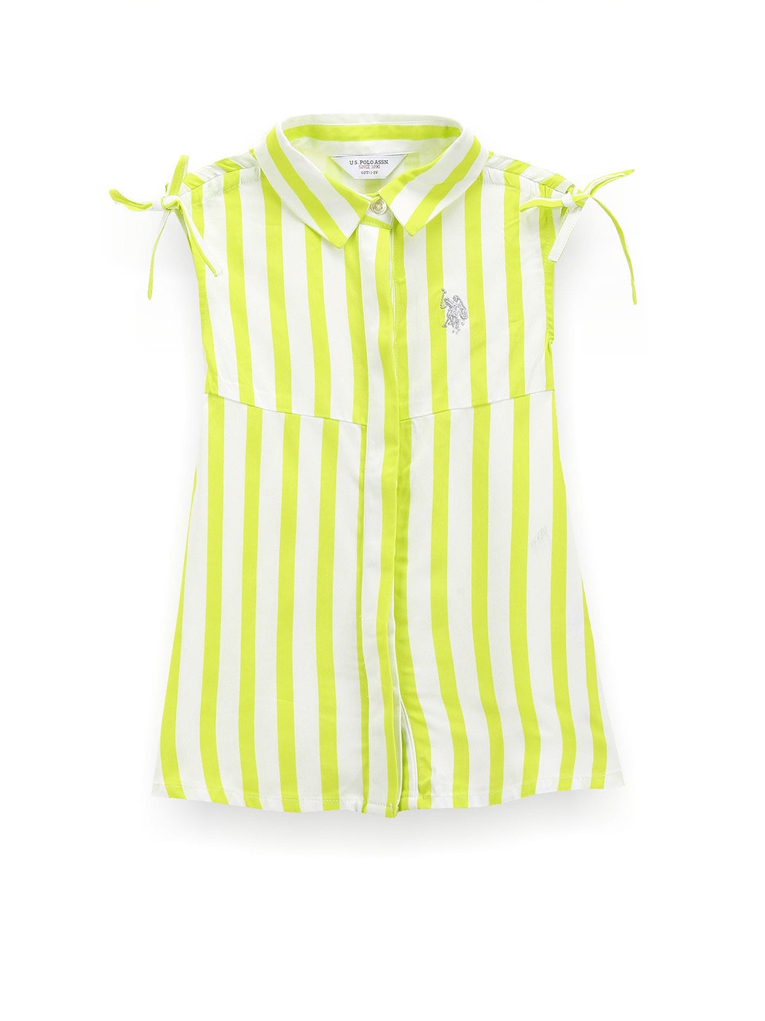 

U.S. Polo Assn. Kids Striped Shirt Dress, Green