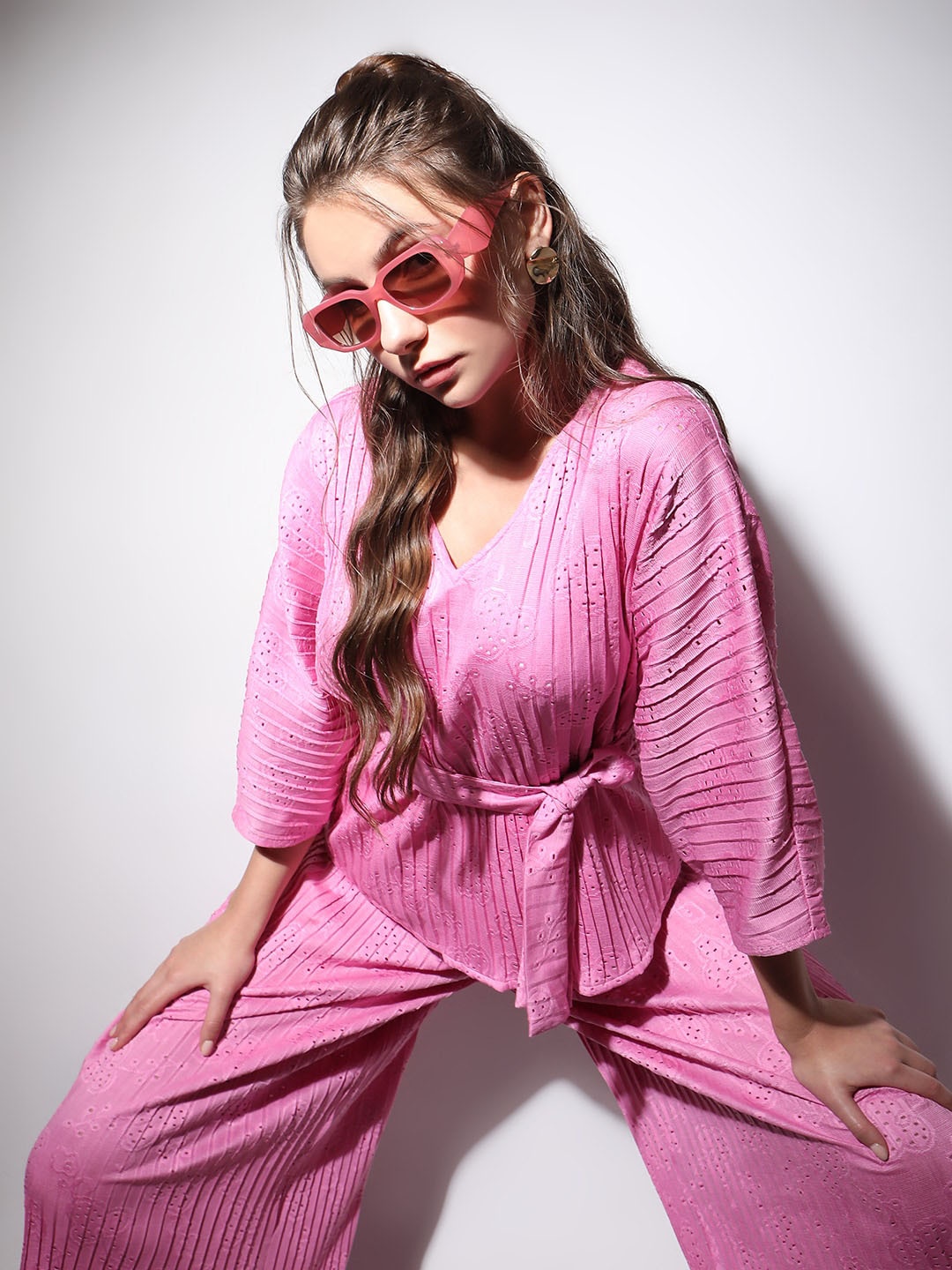 

Vero Moda Striped Wrap Top, Pink