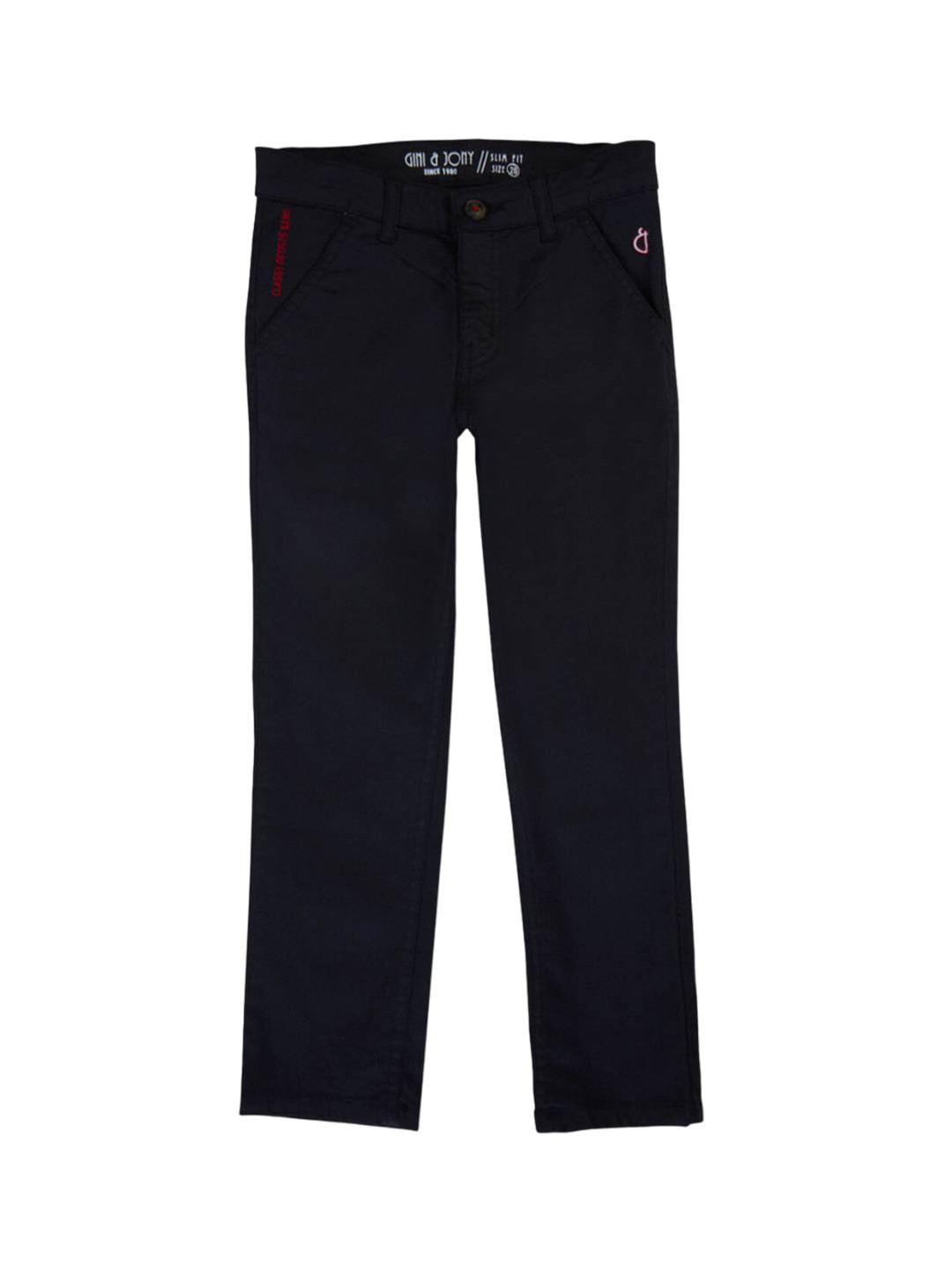 

Gini and Jony Boys Cotton Mid Rise Trousers, Black
