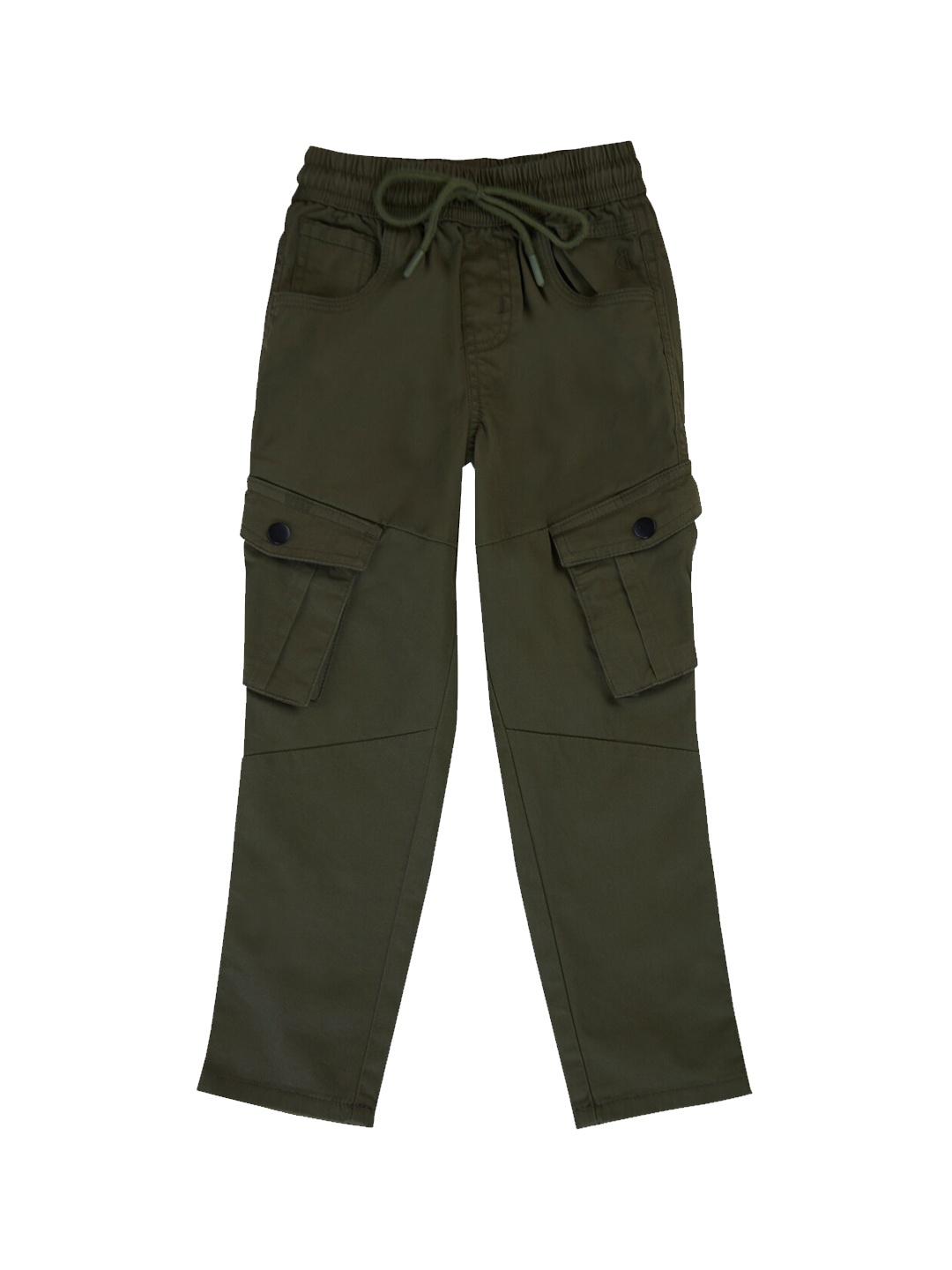 

Gini and Jony Boys Cotton Mid Rise Cargos Trousers, Olive
