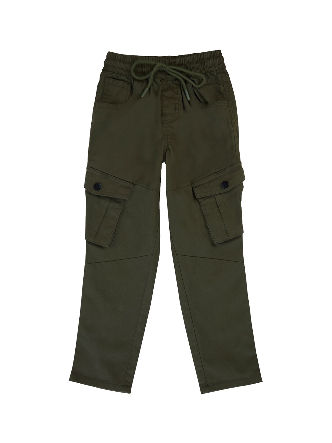 

Gini and Jony Boys Cotton Mid Rise Cargos Trousers, Olive