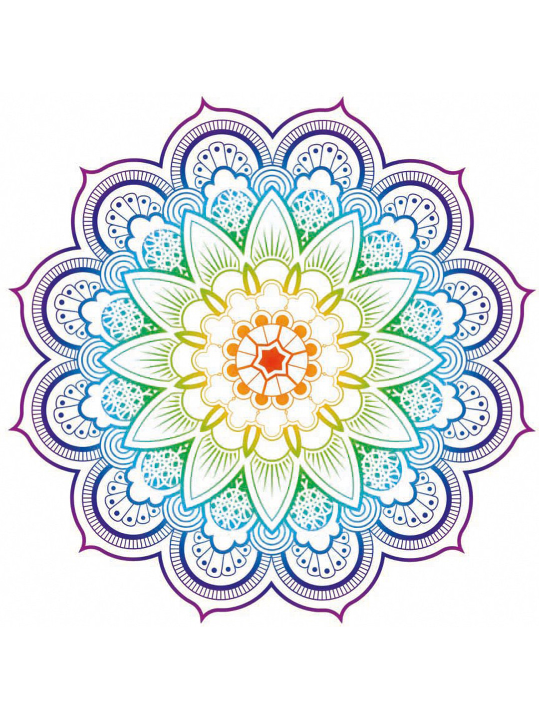 

British Terminal Rangoli Floor Decorative Sticker, Blue