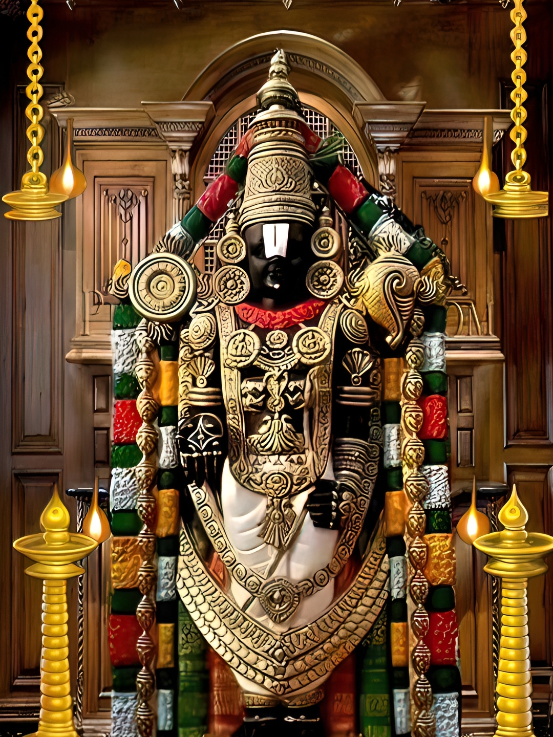

British Terminal God Tirupati Balaji Lord Venkateswara Religious Sticker, Gold