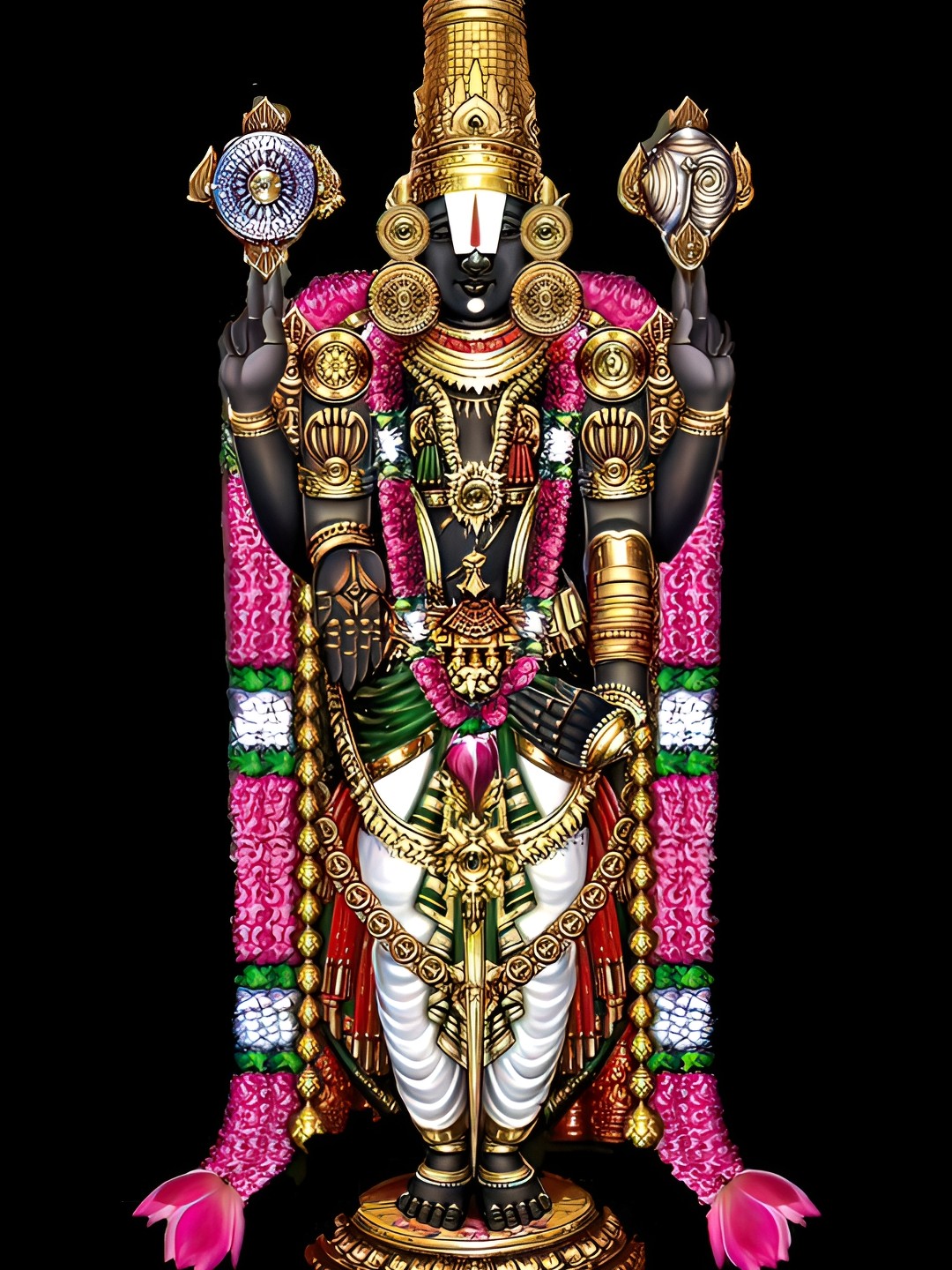 

British Terminal God Tirupati Balaji Lord Venkateswara Religious Sticker, Black