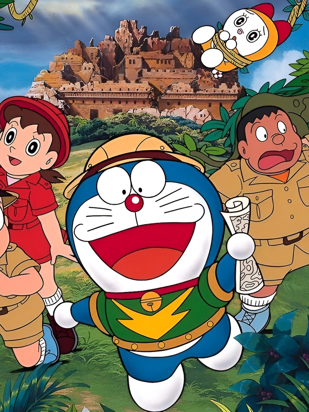 

British Terminal Doraemon Cartoon Wall Sticker, Multi