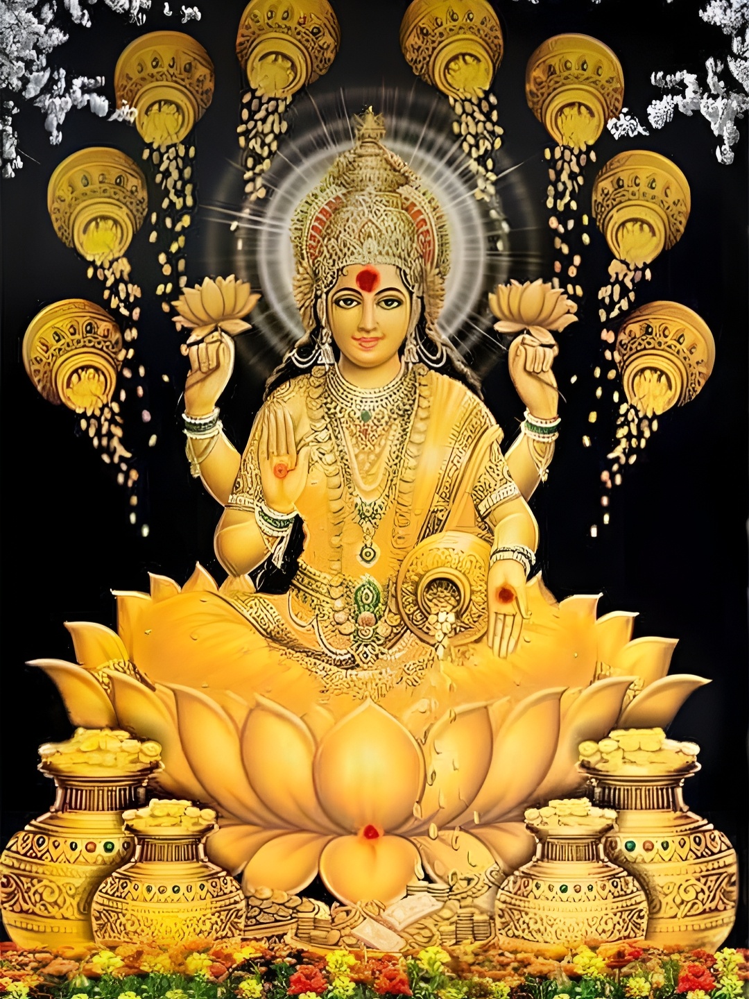 

British Terminal Goddess Lakshmi Maa Religious Poster, Yellow