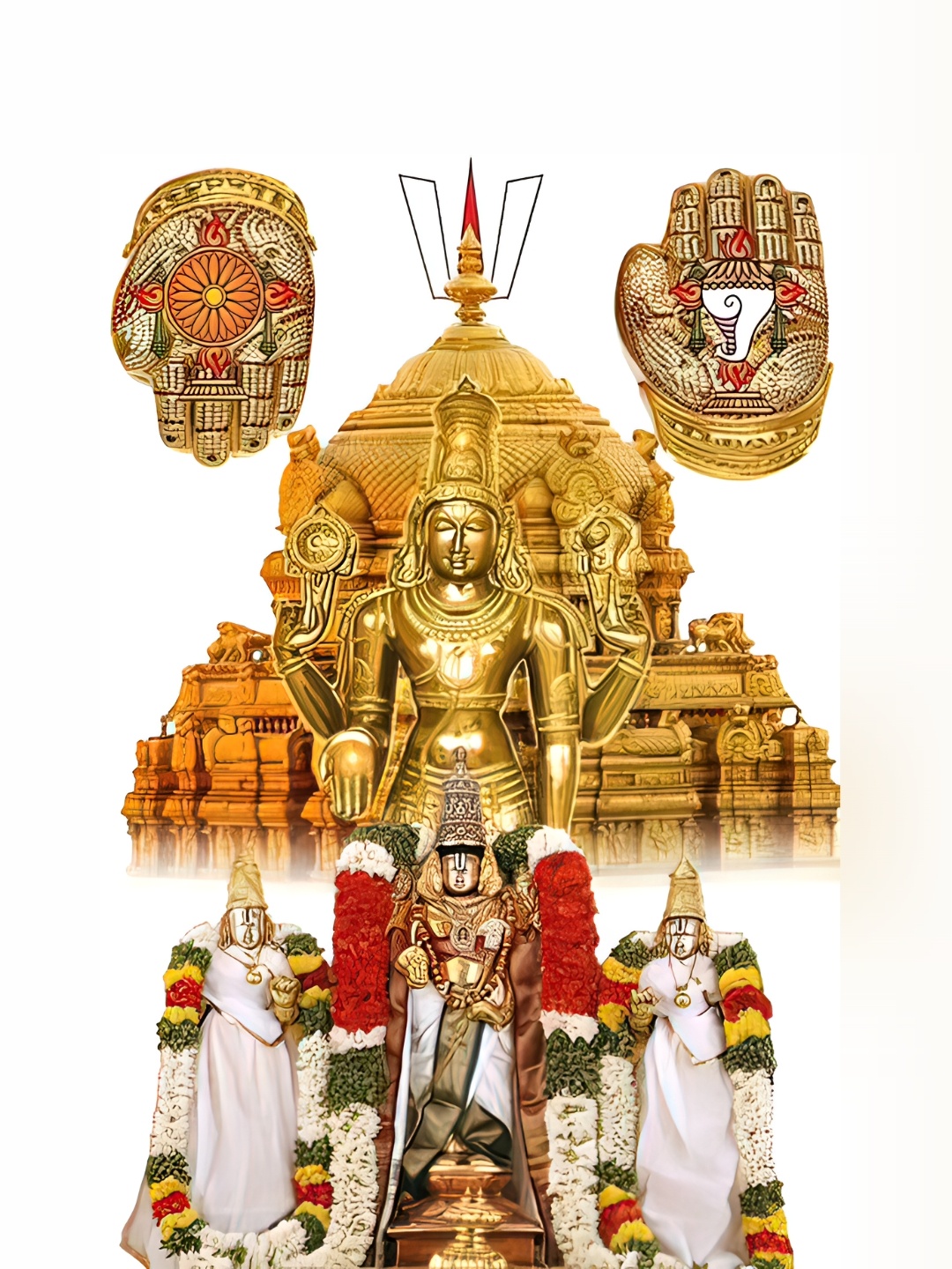 

British Terminal God Tirupati Balaji Lord Venkateswara Religious Sticker, Gold