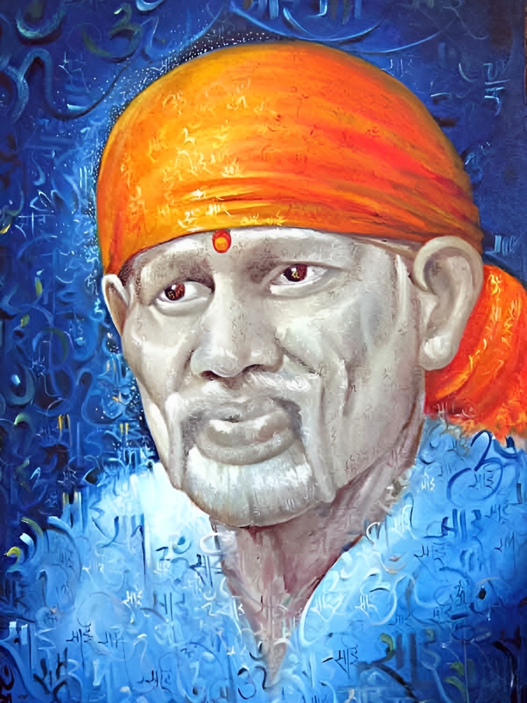 

British Terminal Lord Shirdi Sai Baba Religious Wall Sticker, Orange