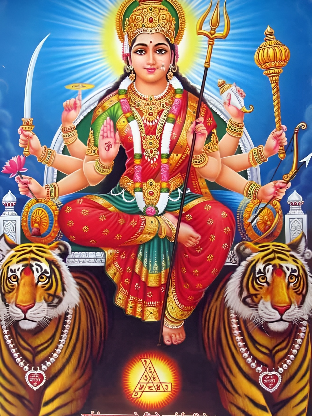 

British Terminal Goddess Durga Religious Wall Sticker, Multi