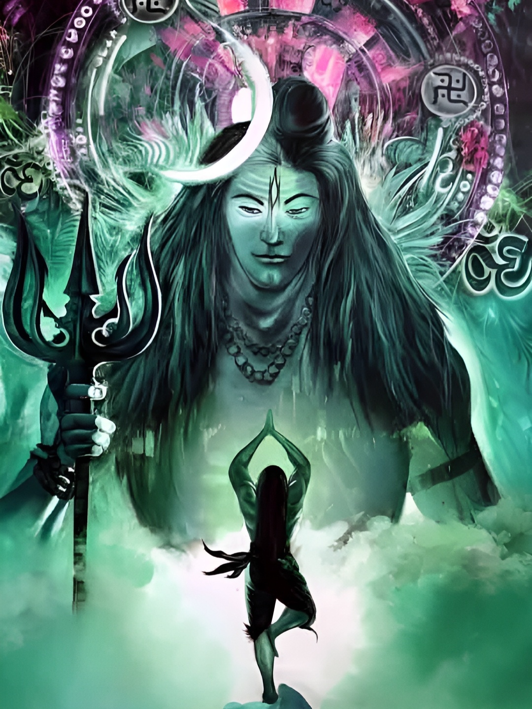 

British Terminal Lord Mahadev Religious Wall Sticker, Multi