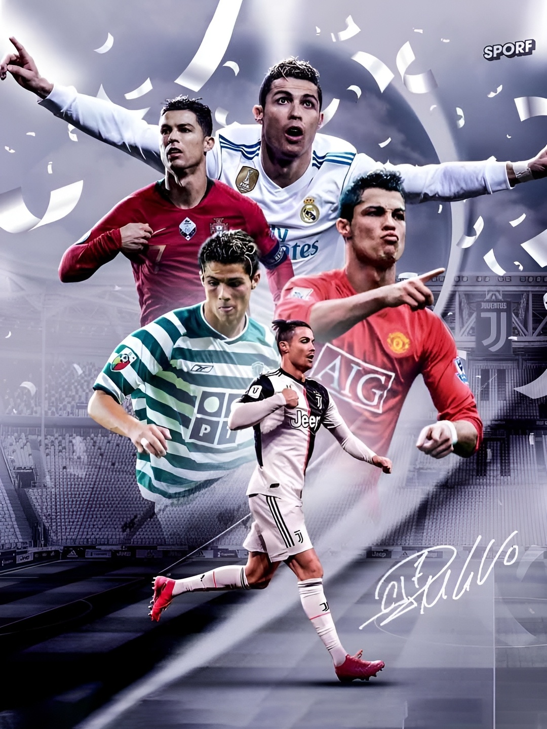 

British Terminal Cristiano Ronaldo CR7 Wall Sticker, Multi