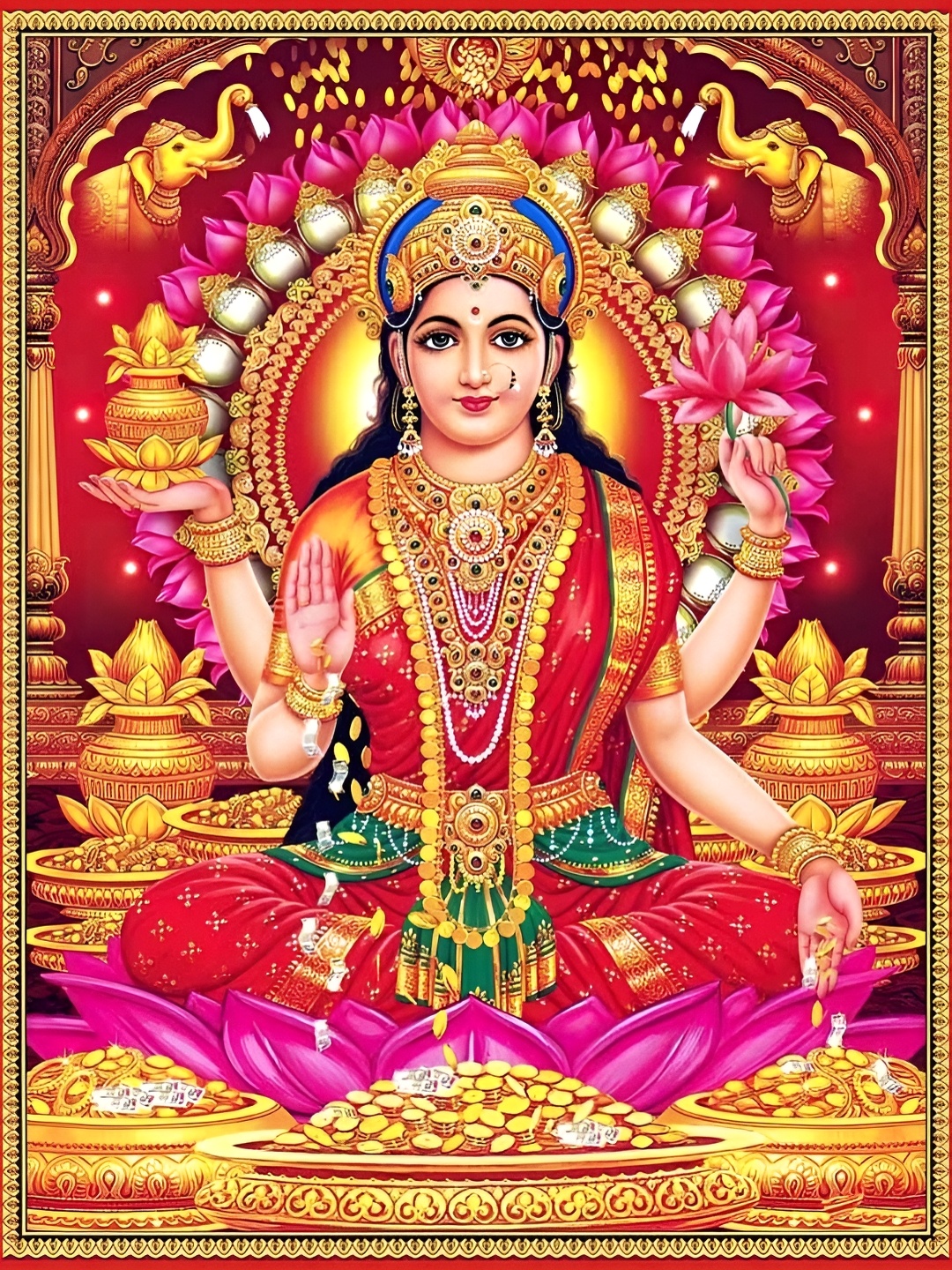 

British Terminal Goddess Lakshmi Maa Poster, Red