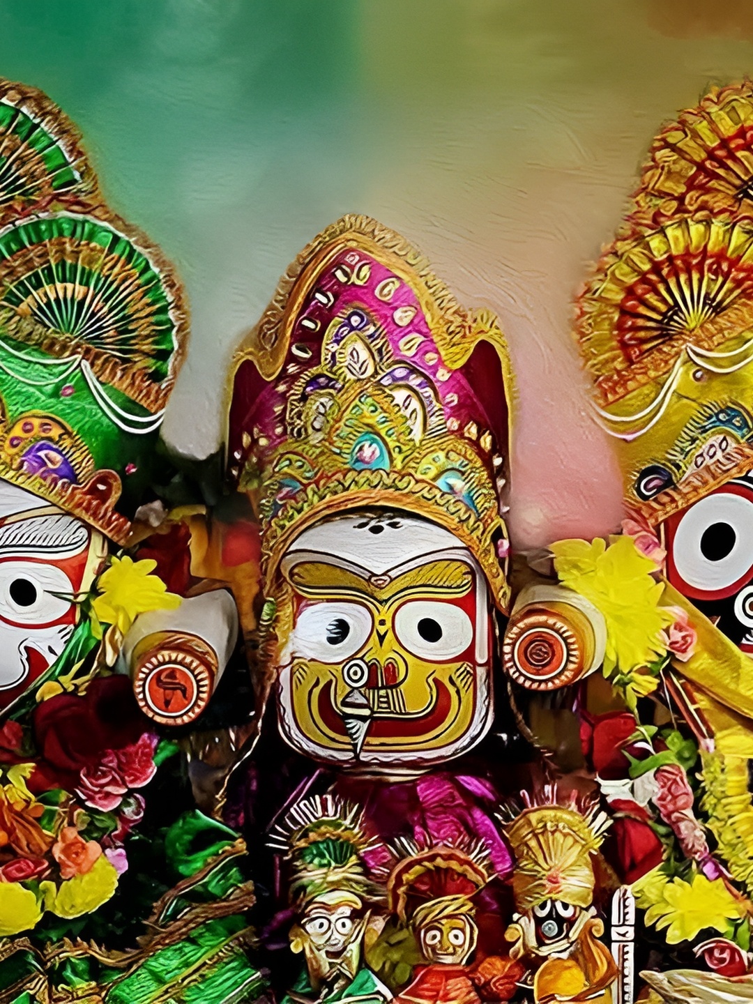 

British Terminal Lord Jagannath Religious Wall Sticker, Multi
