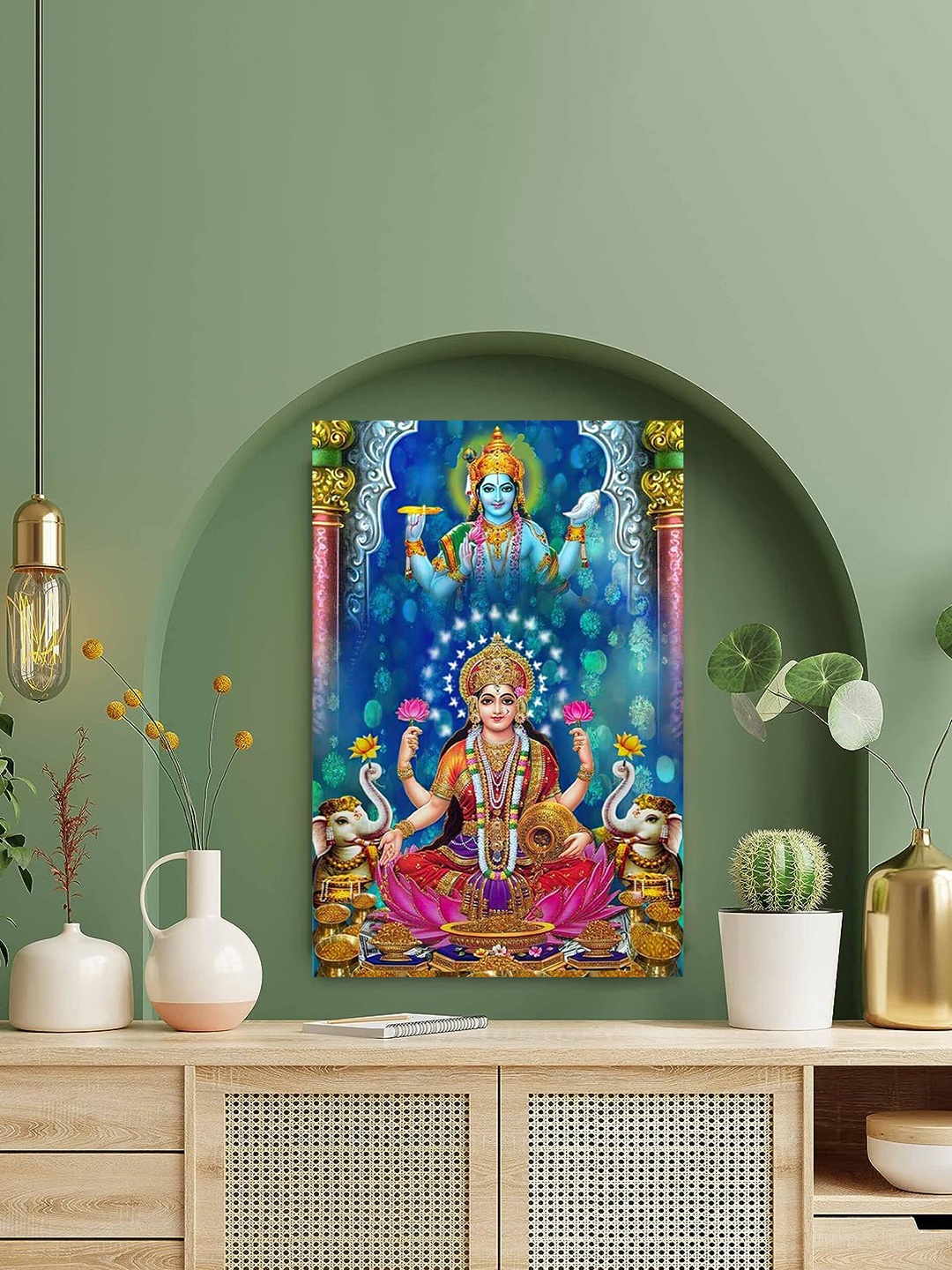 

British Terminal Blue & Pink 1 Piece Paper Religious Wall Paintings
