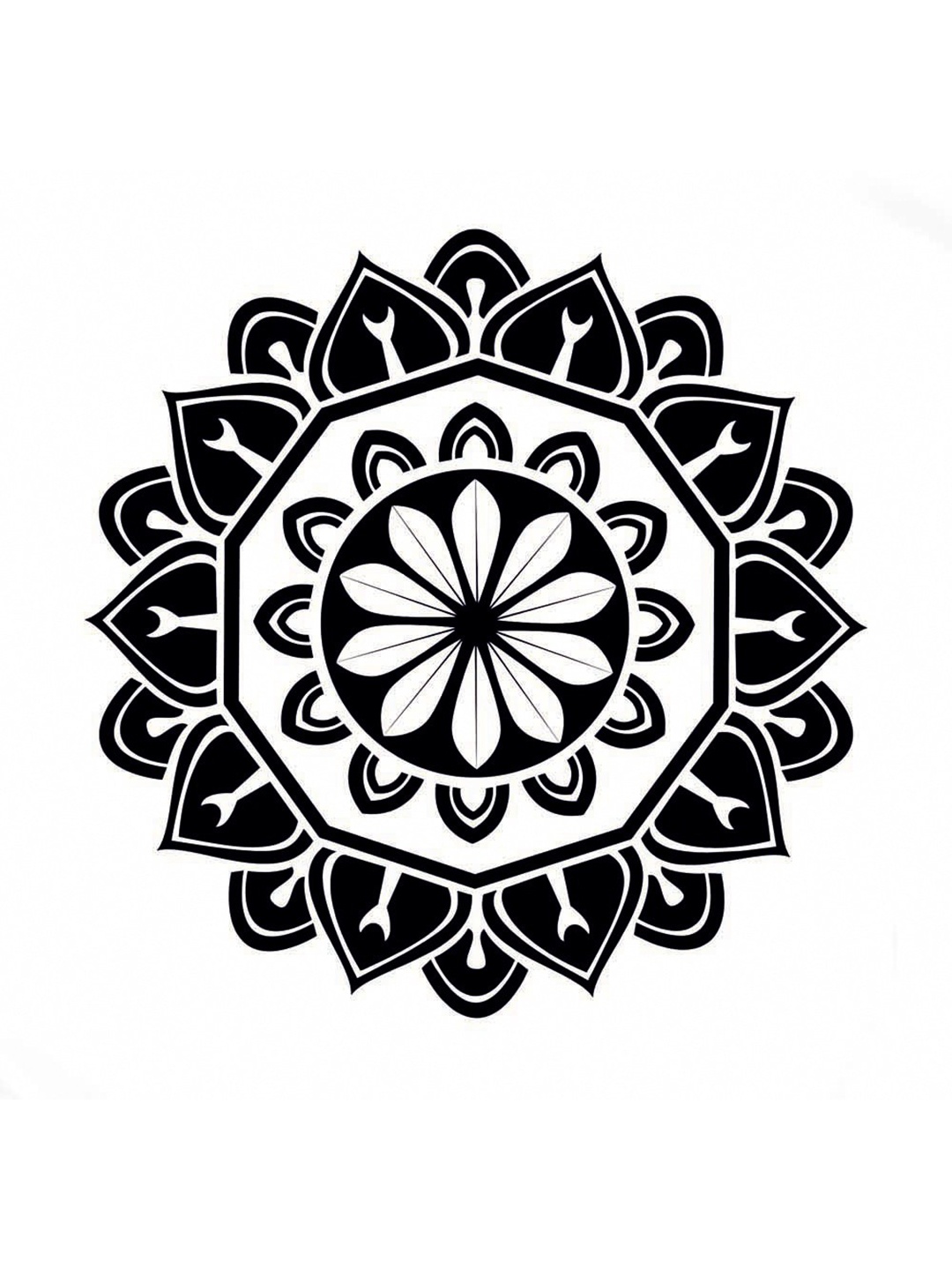 

British Terminal Rangoli Floor Self Adhesive Decorative Sticker, Black