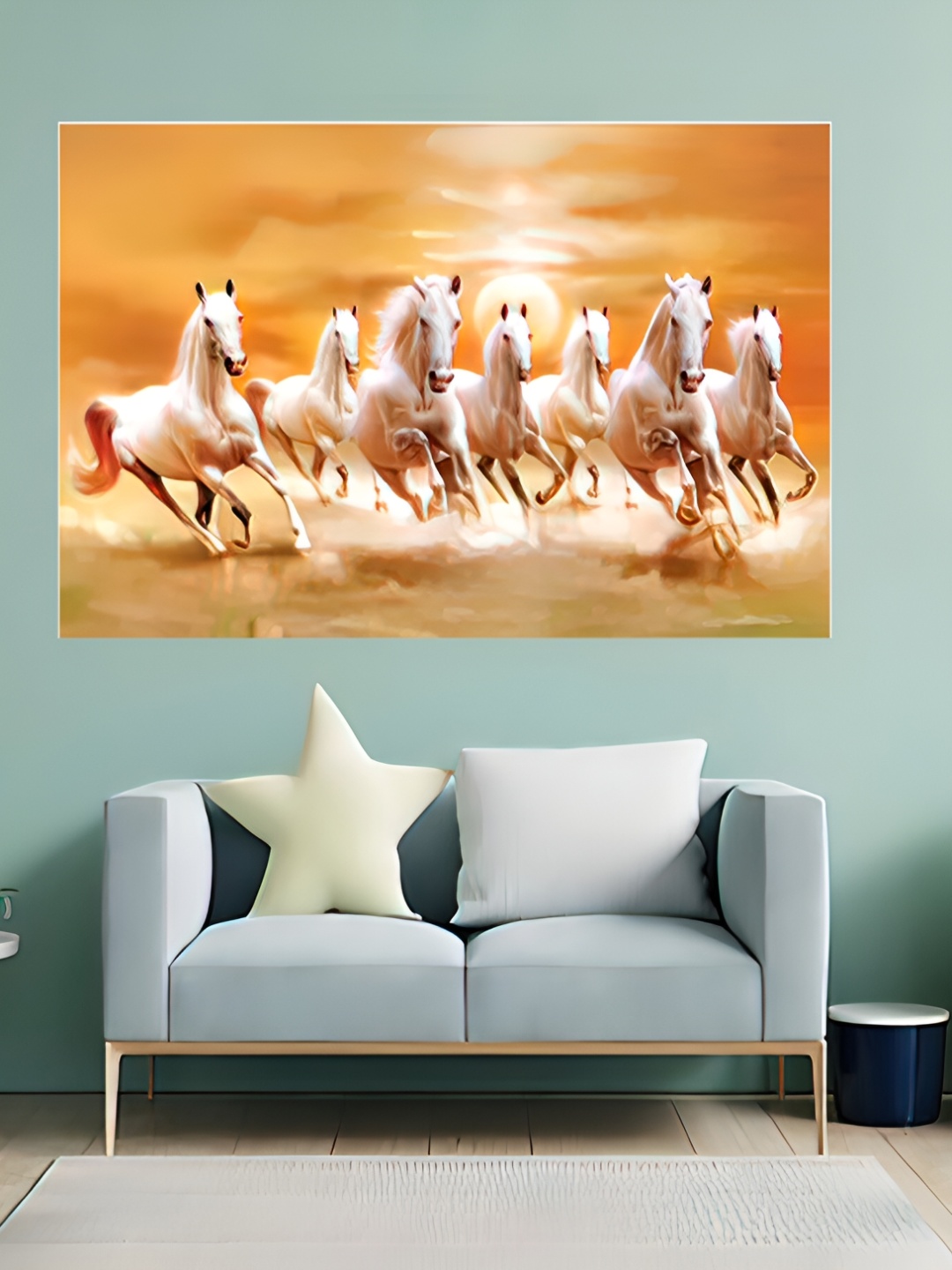 

British Terminal Horse Vastu Painting Sticker, White