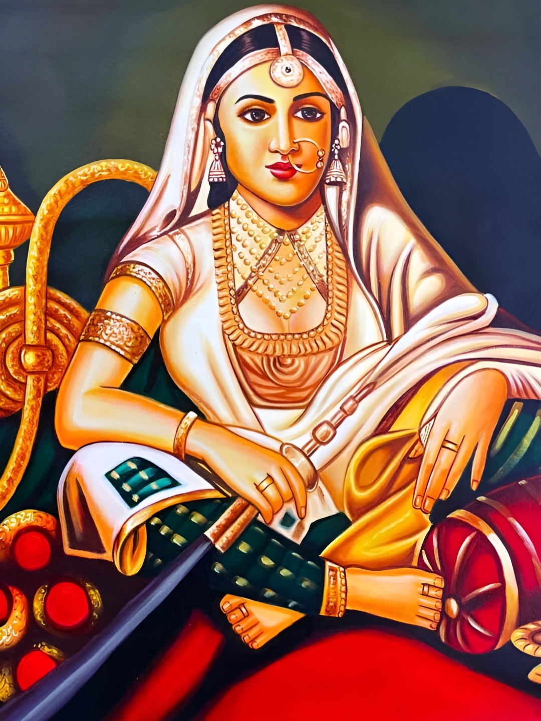 

British Terminal Printed Rajasthani Poster, White