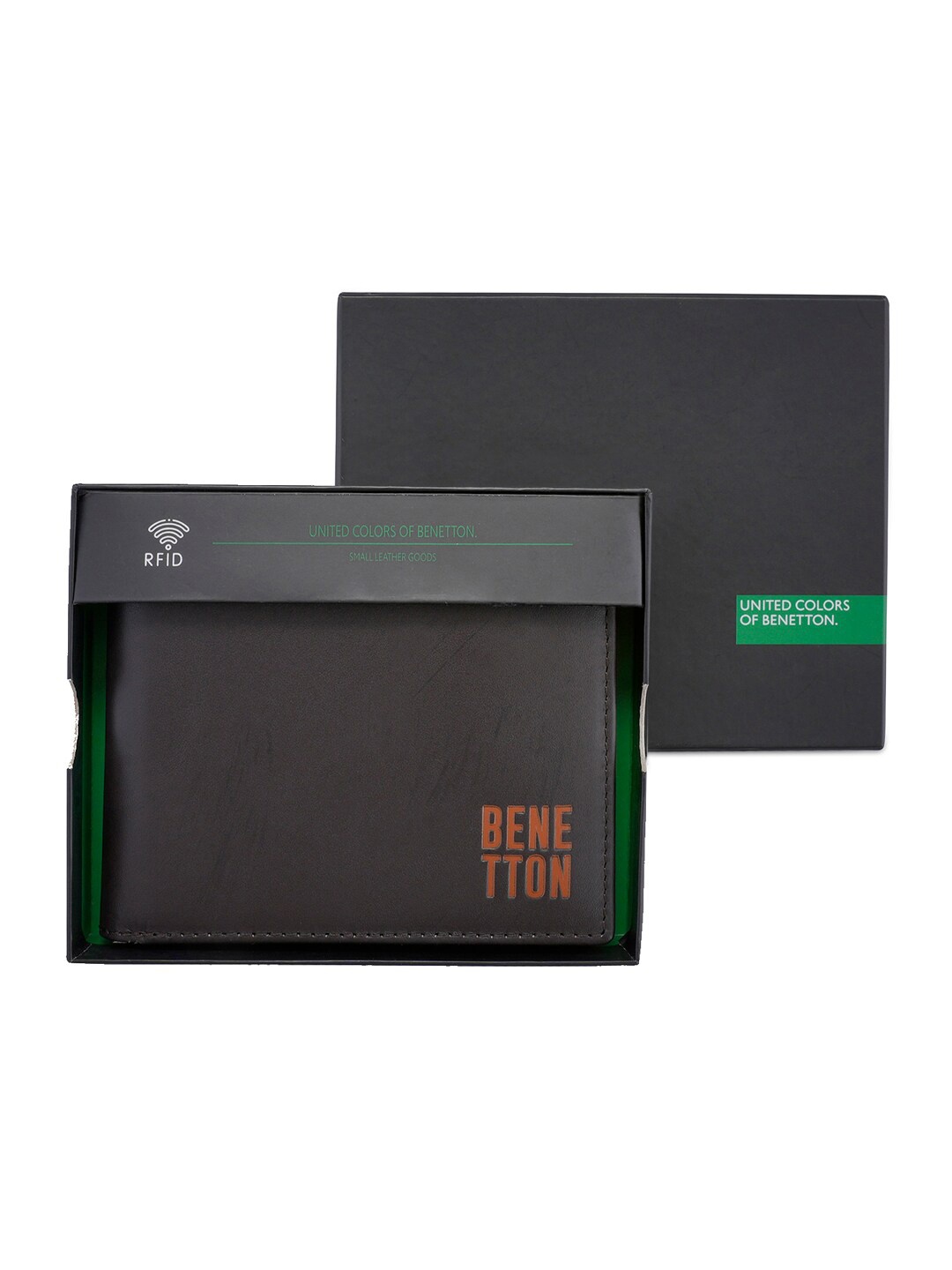 

United Colors of Benetton Men Leather Two Fold Wallet, Brown