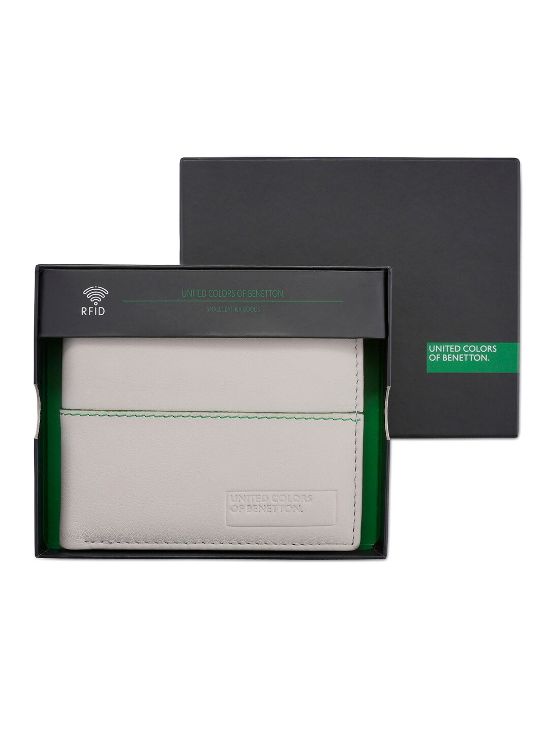 

United Colors of Benetton Men Leather Two Fold Wallet, Beige