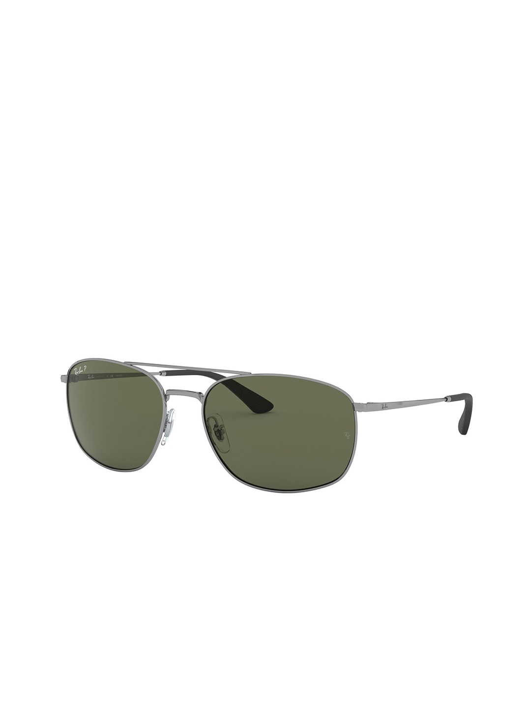 

Ray-Ban Men Aviator Sunglasses with Polarised and UV Protected Lens, Green