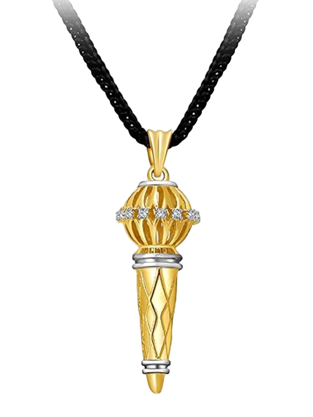 

Vighnaharta Gold-Plated Geometric Pendants with Chains