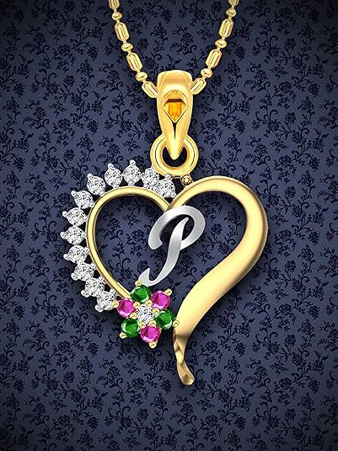 

Vighnaharta Gold-Plated Heart Shaped Pendants with Chains