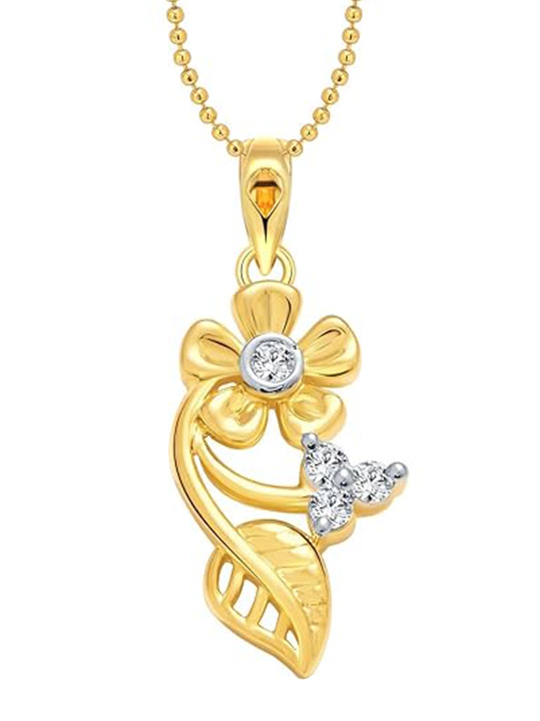 

Vighnaharta Gold-Plated Floral Pendants with Chains