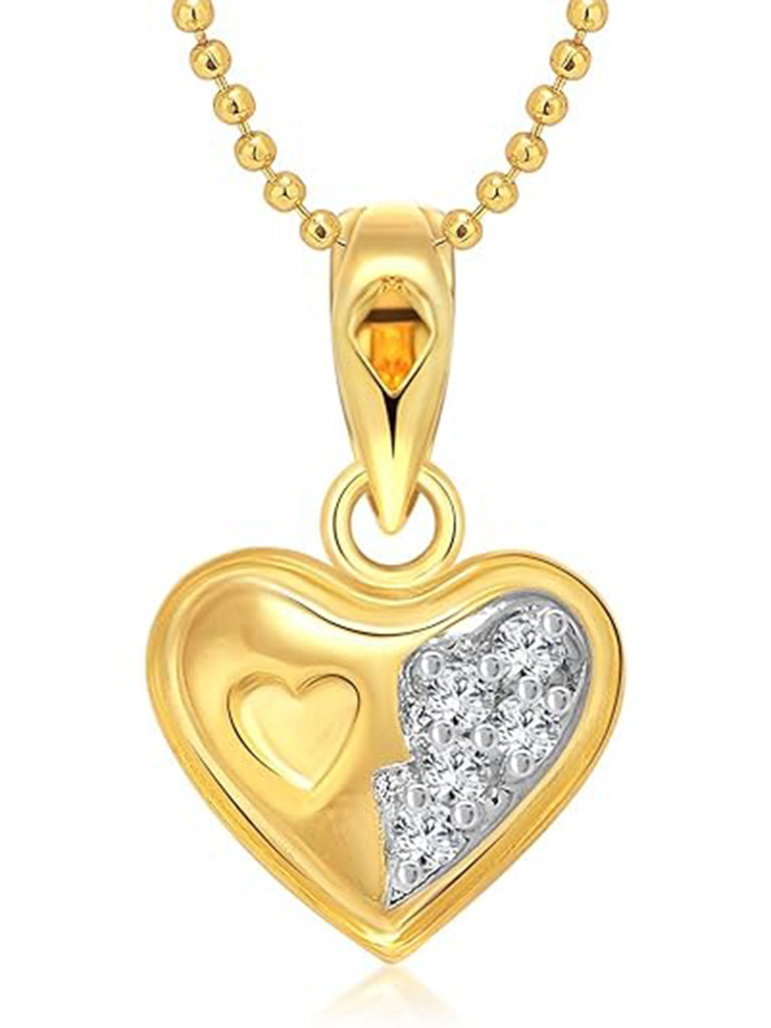 

Vighnaharta Gold-Plated Heart Shaped Pendants